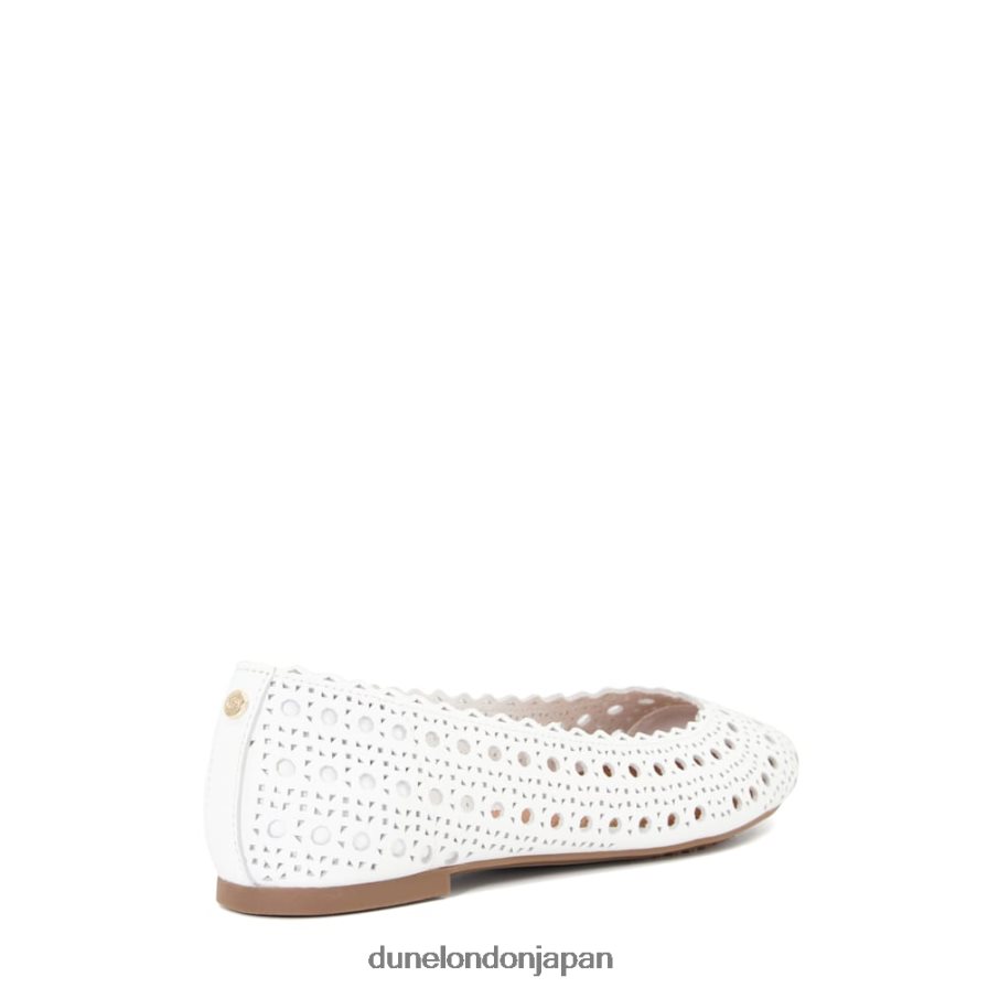 ハローズ レーザーカットディテール バレエシューズ 白 女性 Dune London 4JB82R672