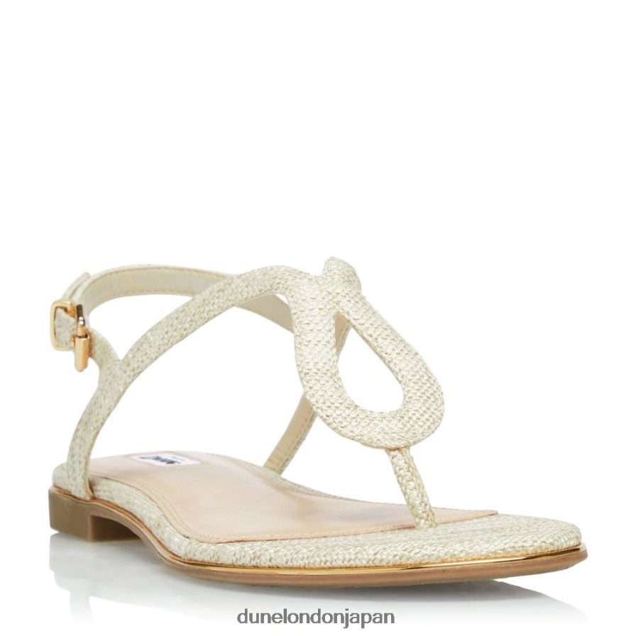 ロングリー ウーブンストラップフラットサンダル 自然 女性 Dune London 4JB82R674
