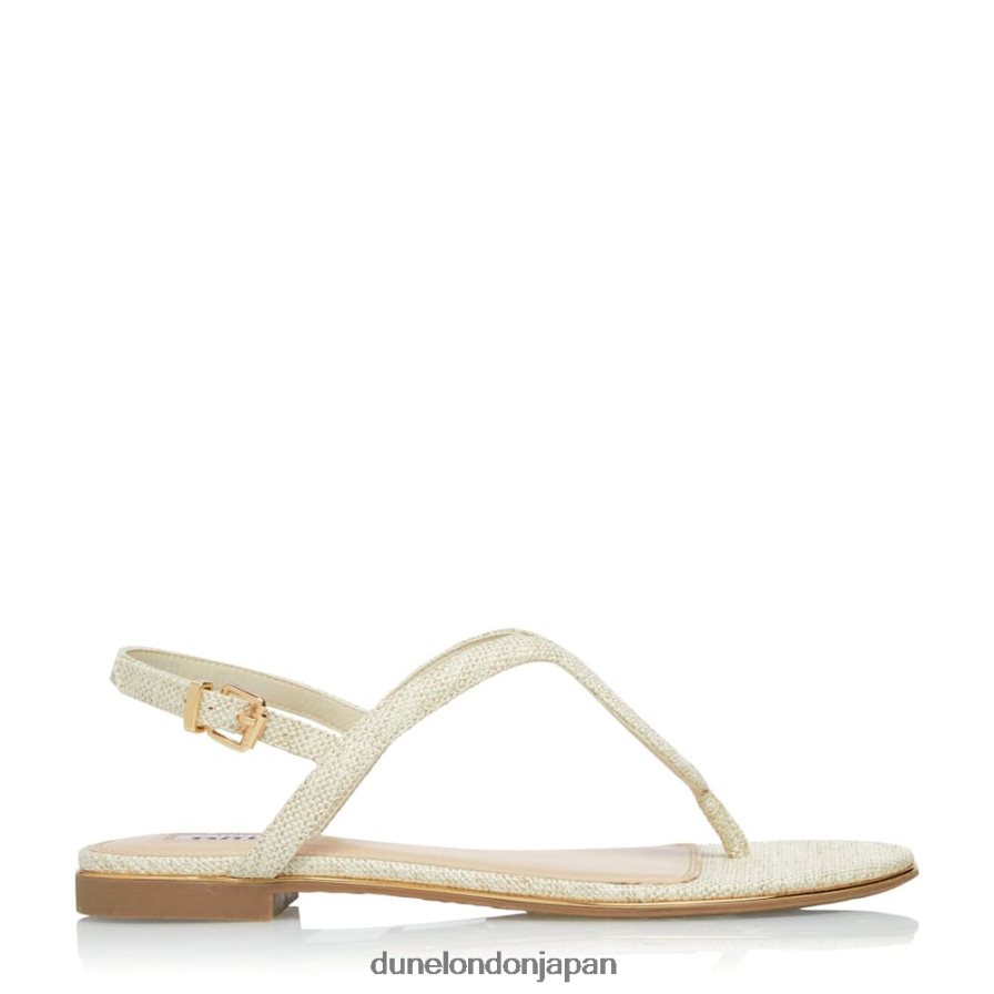 ロングリー ウーブンストラップフラットサンダル 自然 女性 Dune London 4JB82R674