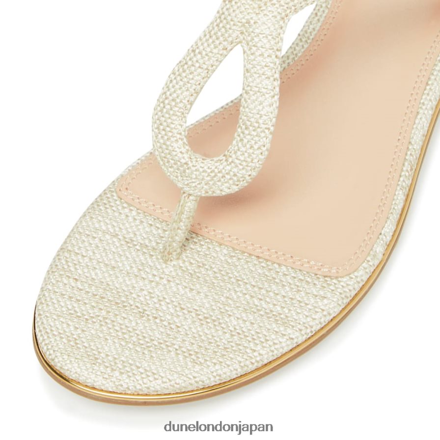ロングリー ウーブンストラップフラットサンダル 自然 女性 Dune London 4JB82R674