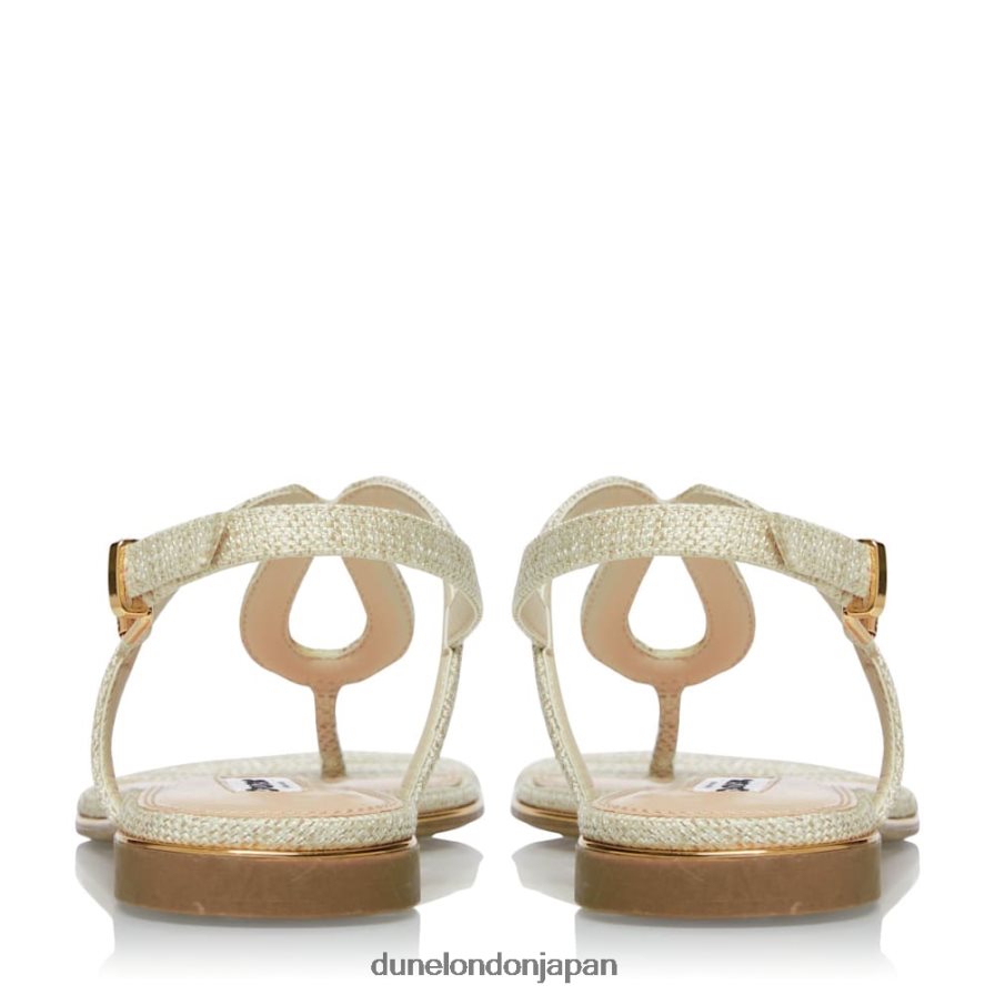 ロングリー ウーブンストラップフラットサンダル 自然 女性 Dune London 4JB82R674