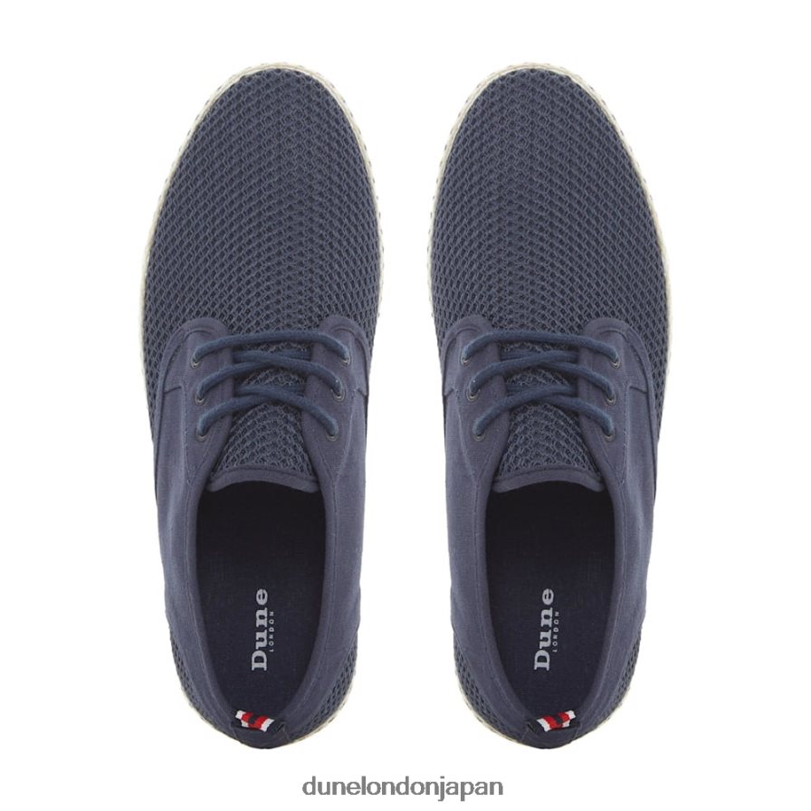 閃光 メッシュ レースアップ エスパドリーユ 海軍 男性 Dune London 4JB82R676