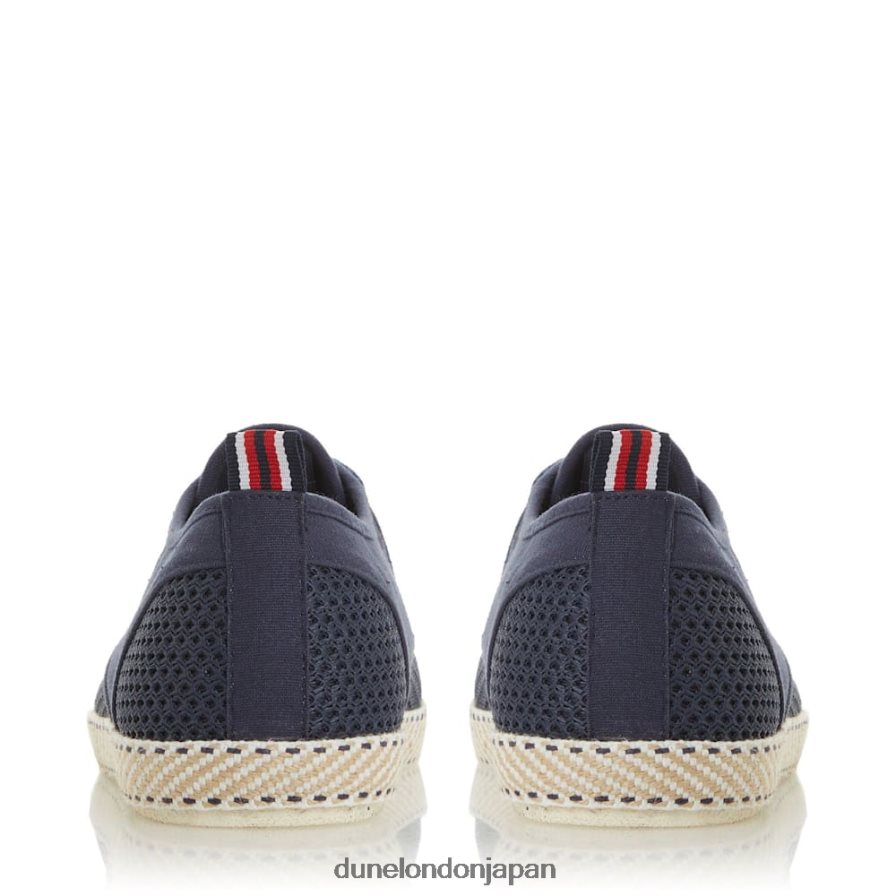 閃光 メッシュ レースアップ エスパドリーユ 海軍 男性 Dune London 4JB82R676