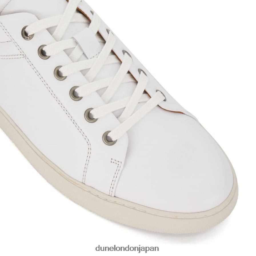 トレド レザーレースアップスニーカー 白 男性 Dune London 4JB82R680