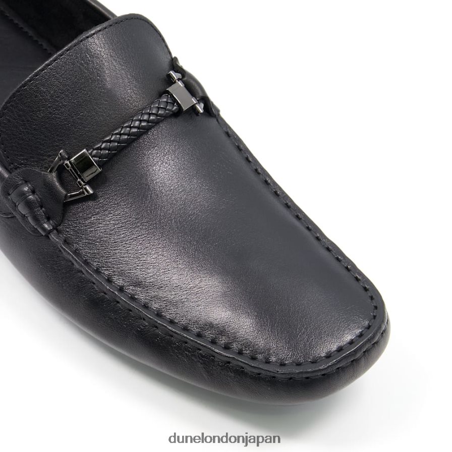 ビーコン ウーブントリム付きドライバーモカシン 黒 男性 Dune London 4JB82R683