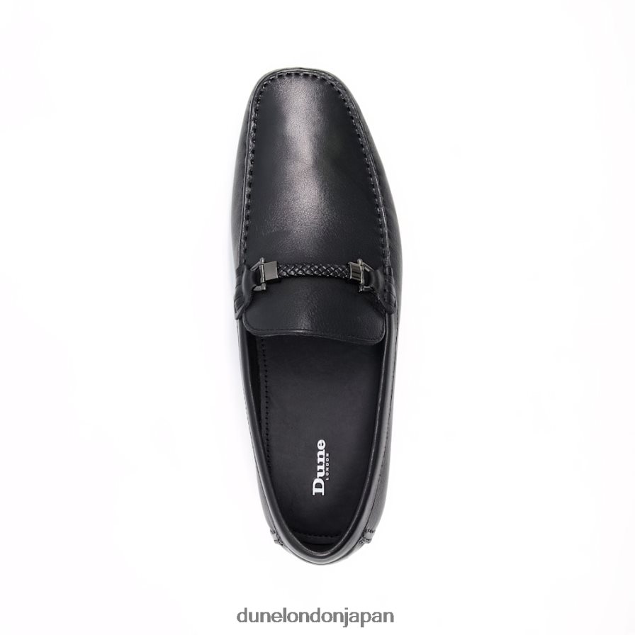 ビーコン ウーブントリム付きドライバーモカシン 黒 男性 Dune London 4JB82R683
