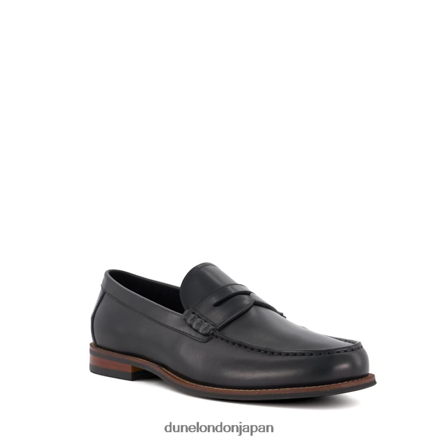 サムソン レザー ペニートリム ローファー 黒 男性 Dune London 4JB82R688