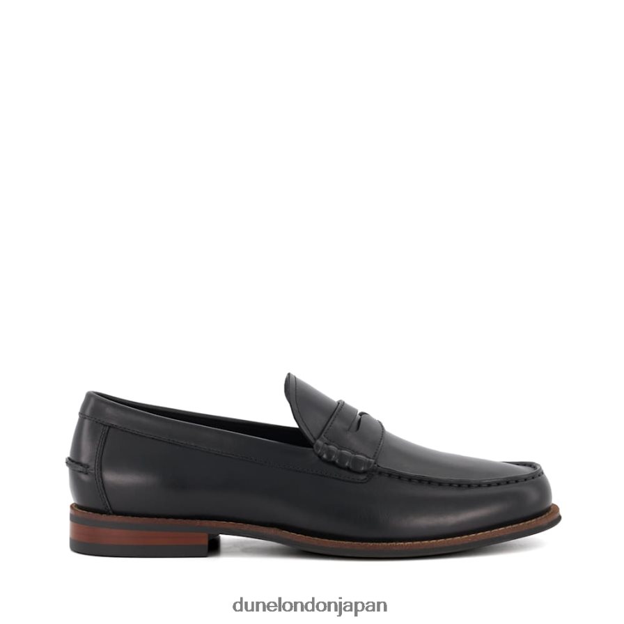 サムソン レザー ペニートリム ローファー 黒 男性 Dune London 4JB82R688
