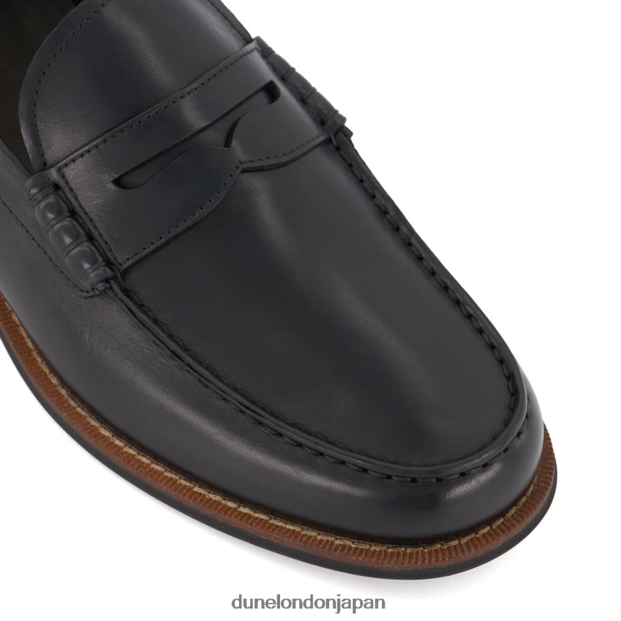 サムソン レザー ペニートリム ローファー 黒 男性 Dune London 4JB82R688