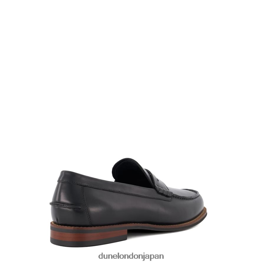 サムソン レザー ペニートリム ローファー 黒 男性 Dune London 4JB82R688