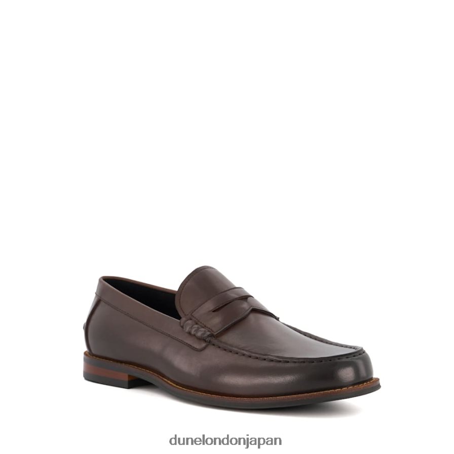 サムソン レザー ペニートリム ローファー 茶色 男性 Dune London 4JB82R689