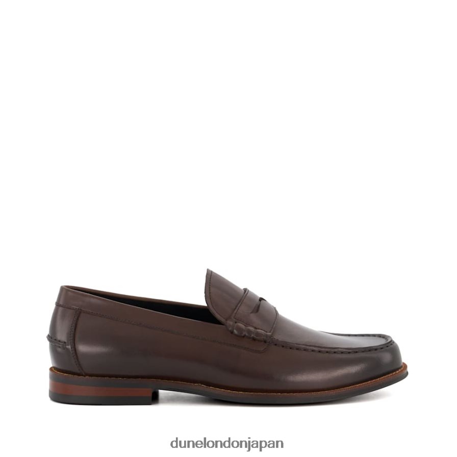 サムソン レザー ペニートリム ローファー 茶色 男性 Dune London 4JB82R689