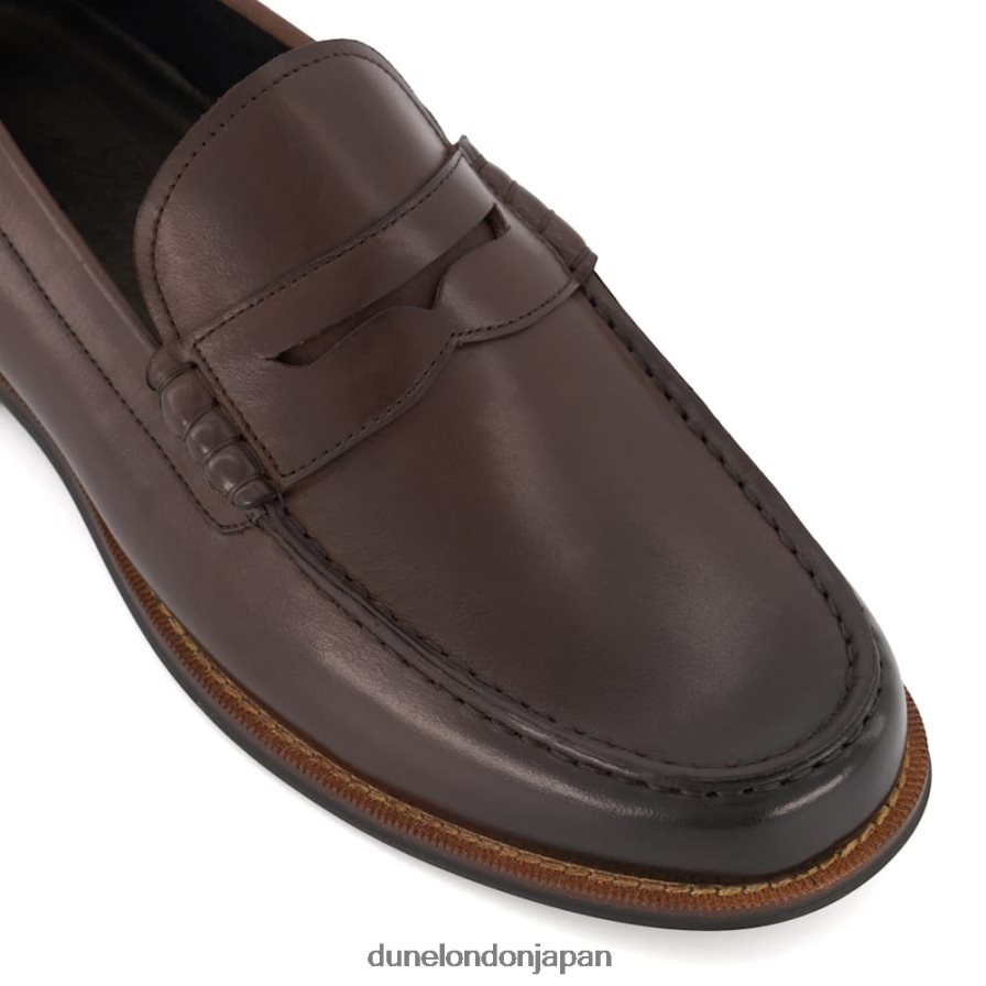 サムソン レザー ペニートリム ローファー 茶色 男性 Dune London 4JB82R689