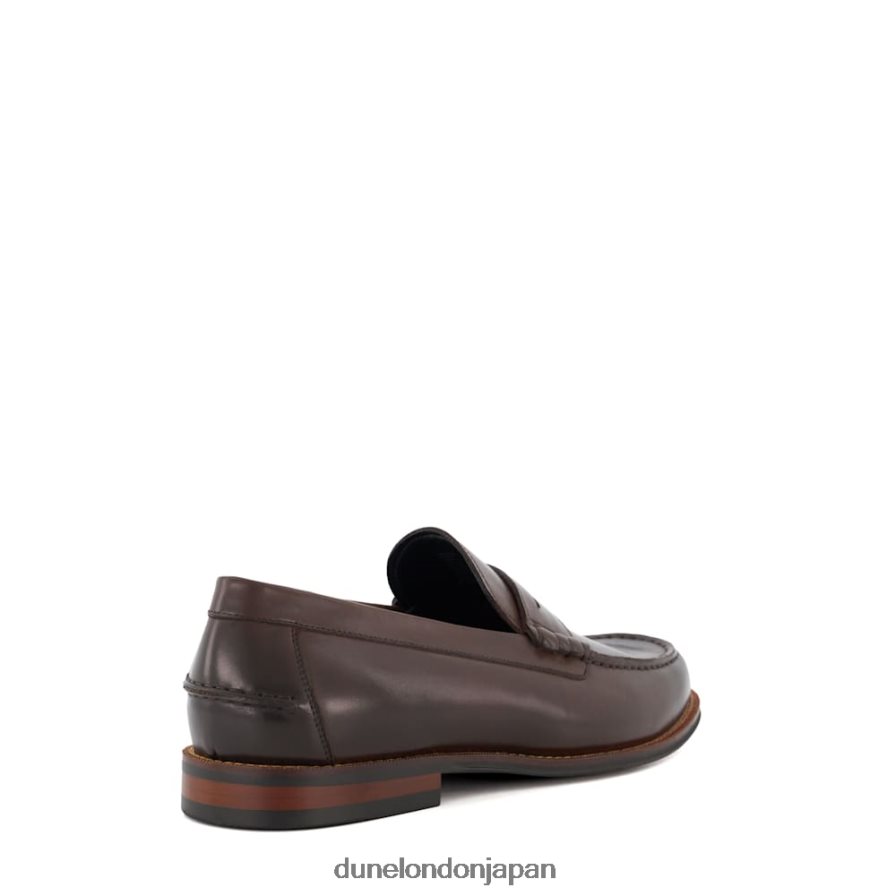 サムソン レザー ペニートリム ローファー 茶色 男性 Dune London 4JB82R689