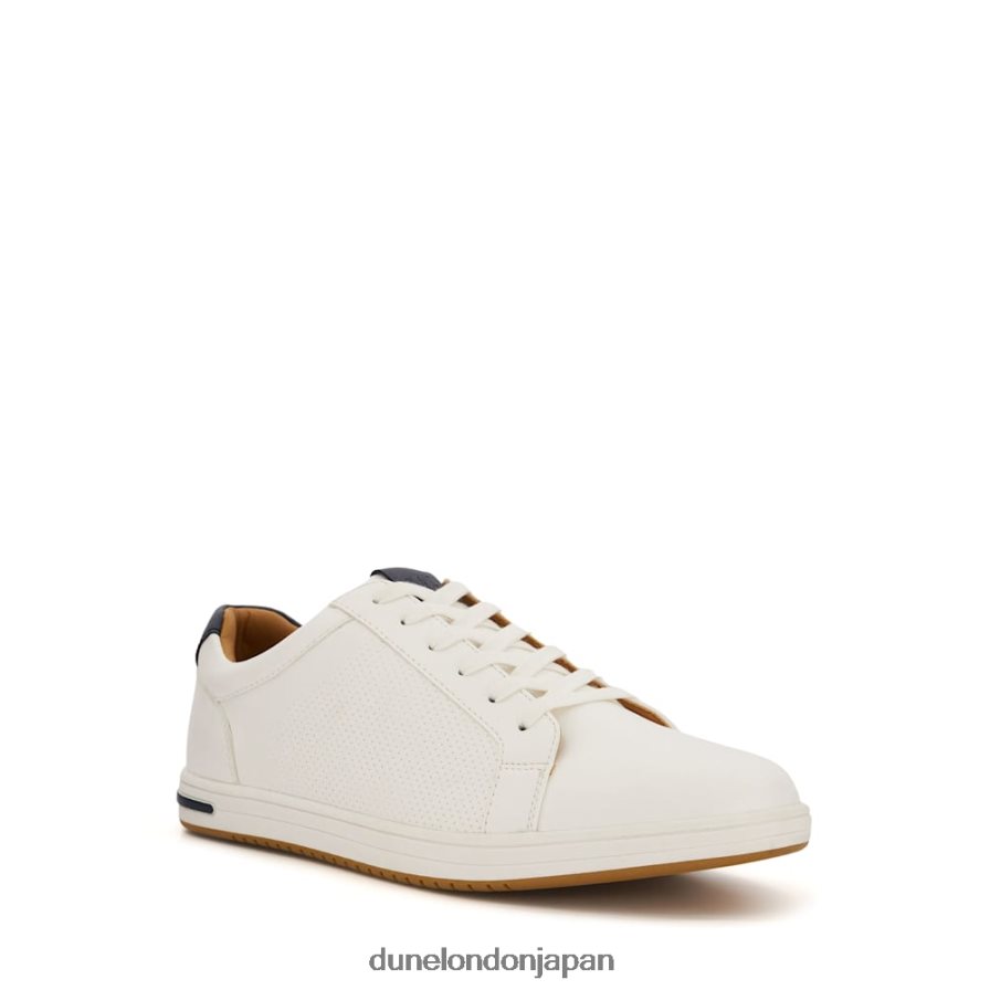 テジー パンチング レースアップスニーカー 白 男性 Dune London 4JB82R711