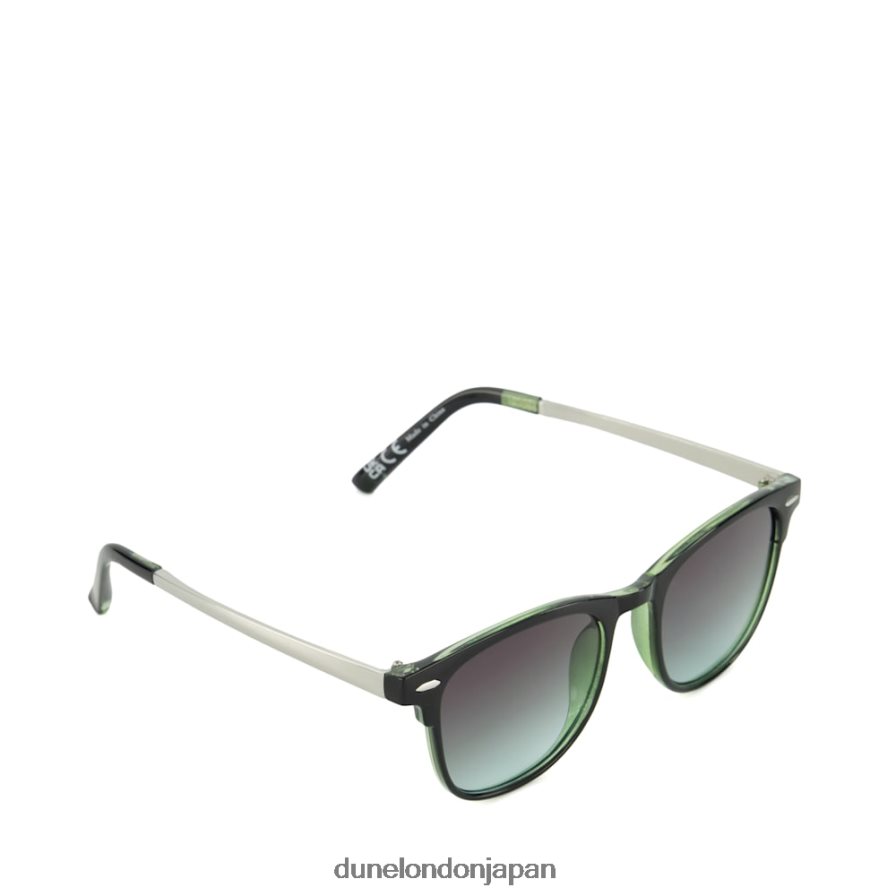 隠された スリムラインのサングラス 緑 男性 Dune London 4JB82R712