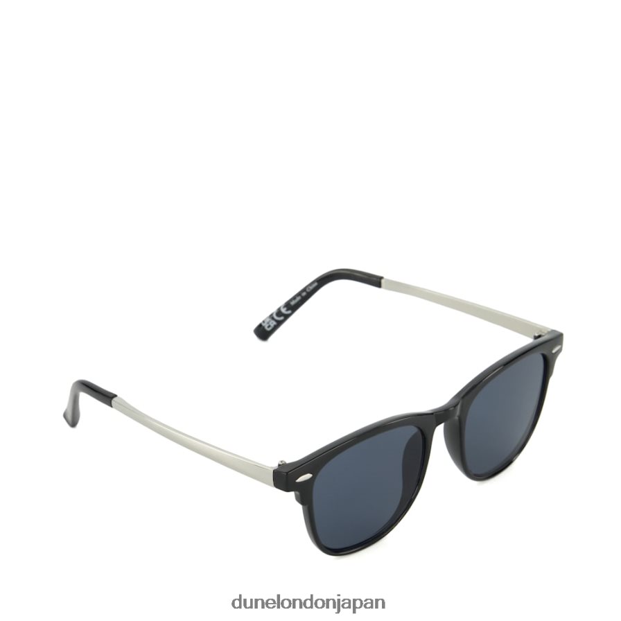 隠された スリムラインのサングラス 黒 男性 Dune London 4JB82R713