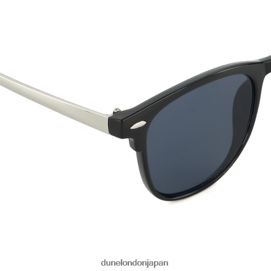 隠された スリムラインのサングラス 黒 男性 Dune London 4JB82R713