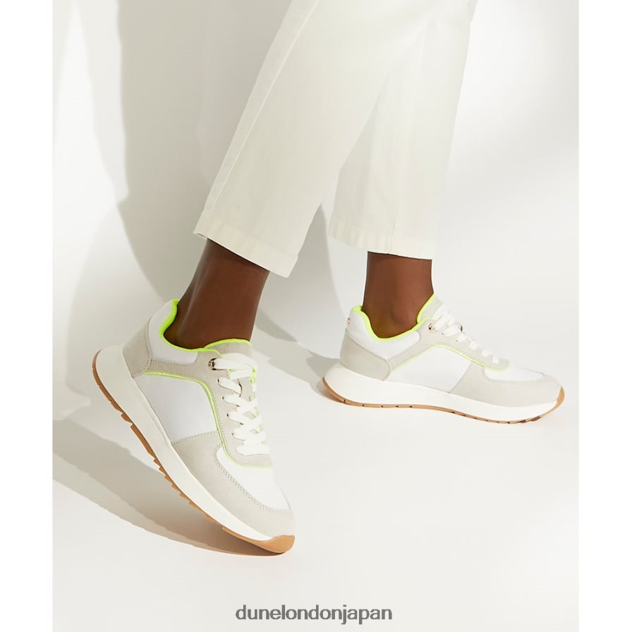 エメリアス レースアップ ランナートレーナー ライム 女性 Dune London 4JB82R72