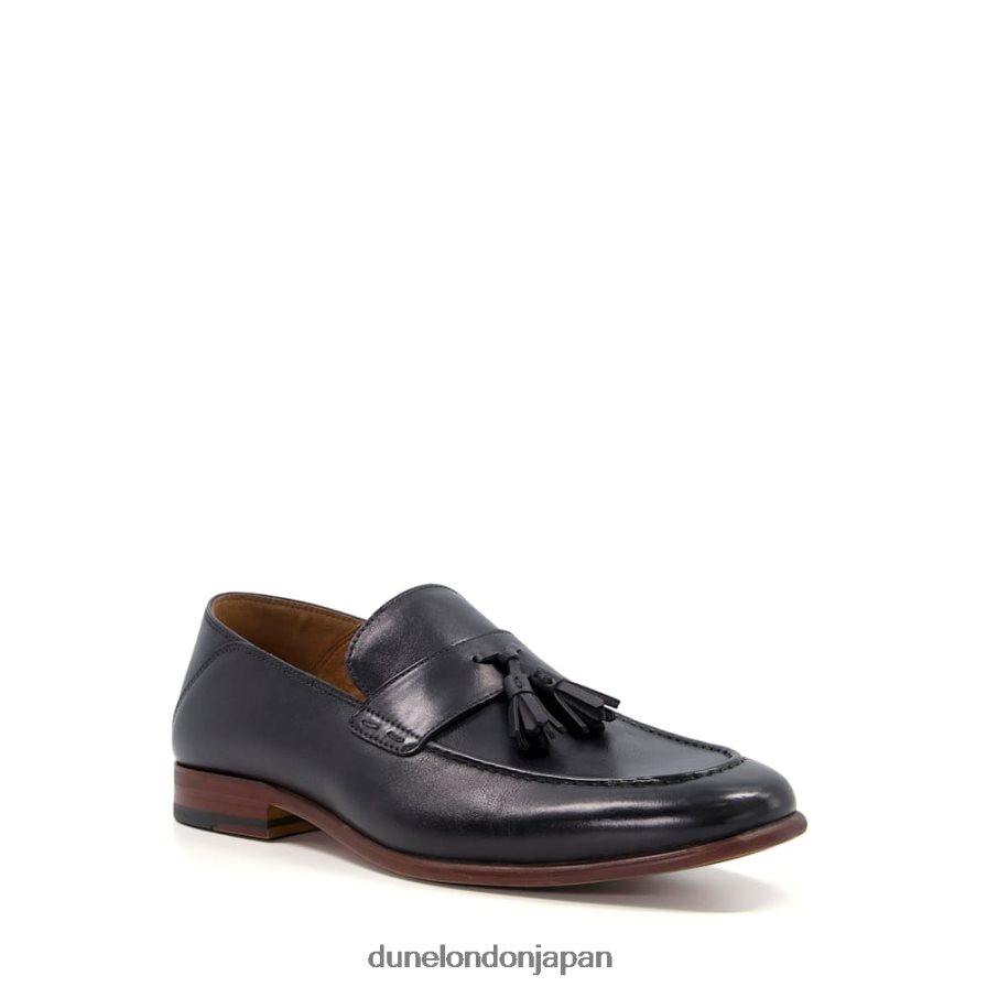 サポート レザータッセルトリムローファー 黒 男性 Dune London 4JB82R733