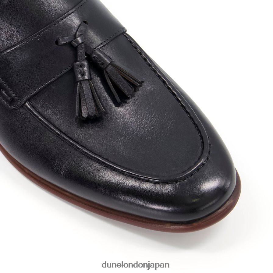 サポート レザータッセルトリムローファー 黒 男性 Dune London 4JB82R733