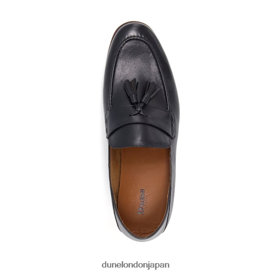 サポート レザータッセルトリムローファー 黒 男性 Dune London 4JB82R733