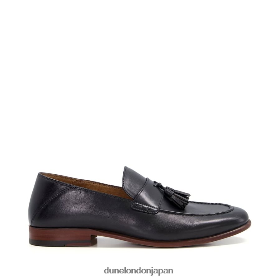 サポート レザータッセルトリムローファー 黒 男性 Dune London 4JB82R733