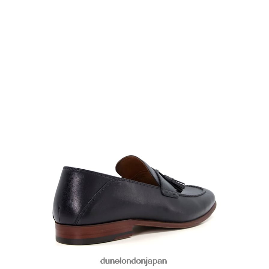 サポート レザータッセルトリムローファー 黒 男性 Dune London 4JB82R733