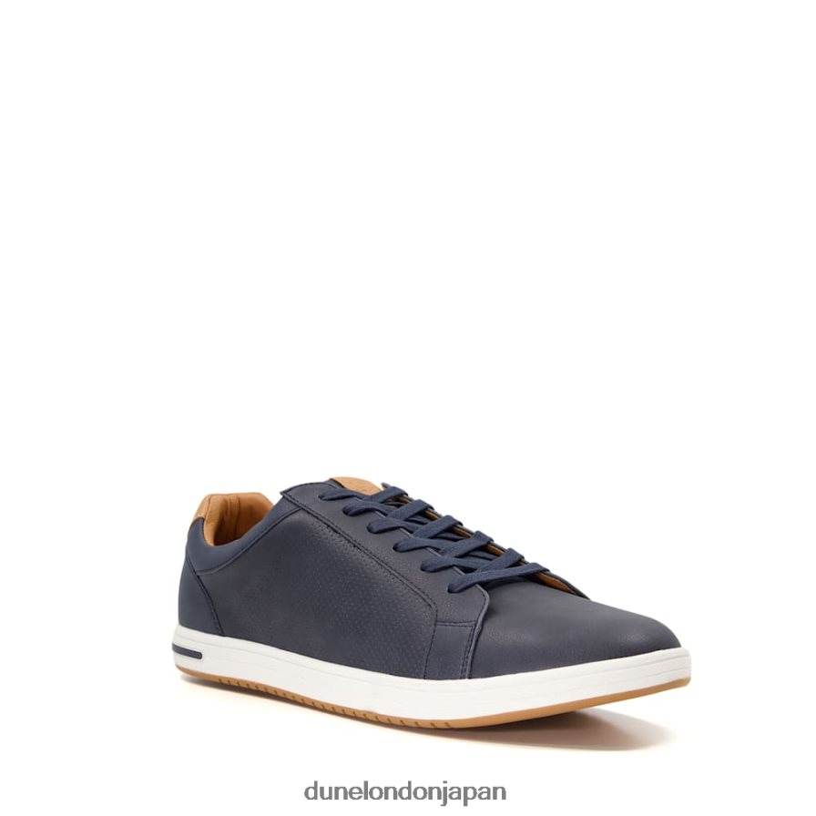 テジー パンチング レースアップスニーカー 海軍 男性 Dune London 4JB82R736