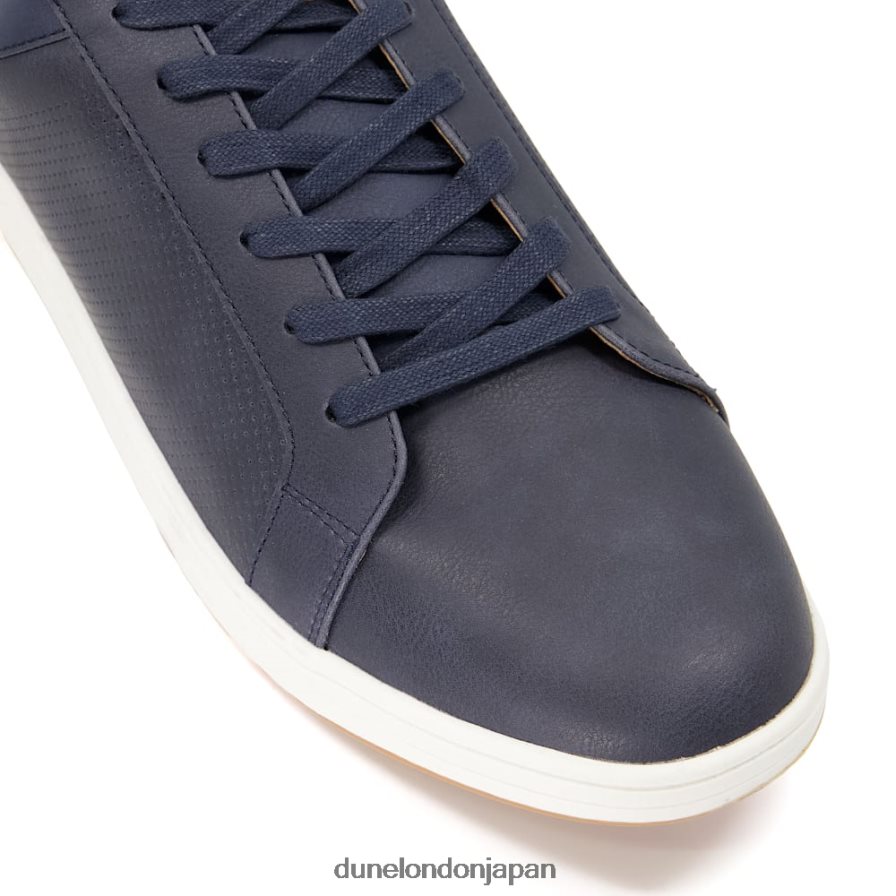 テジー パンチング レースアップスニーカー 海軍 男性 Dune London 4JB82R736