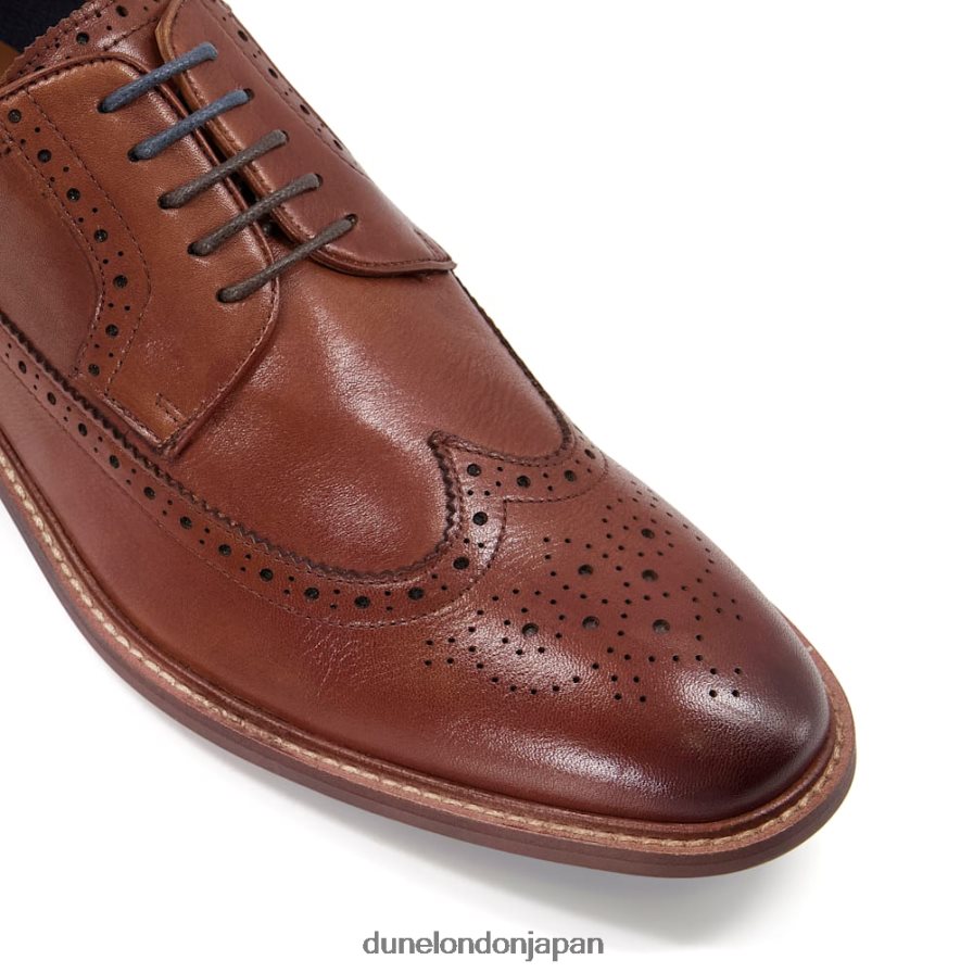 優れた ウィングチップレザーブローグシューズ 黄褐色 男性 Dune London 4JB82R748