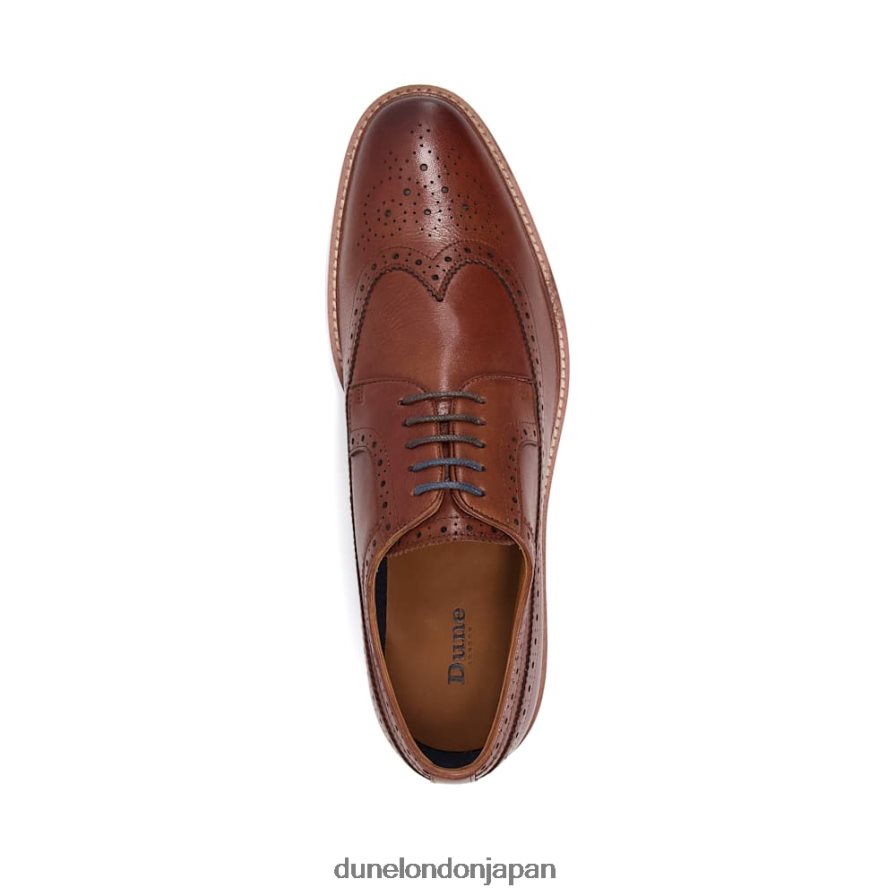 優れた ウィングチップレザーブローグシューズ 黄褐色 男性 Dune London 4JB82R748