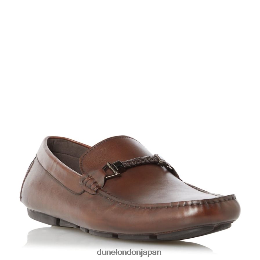 ビーコン ウーブントリム付きドライバーモカシン ダークブラウン 男性 Dune London 4JB82R751