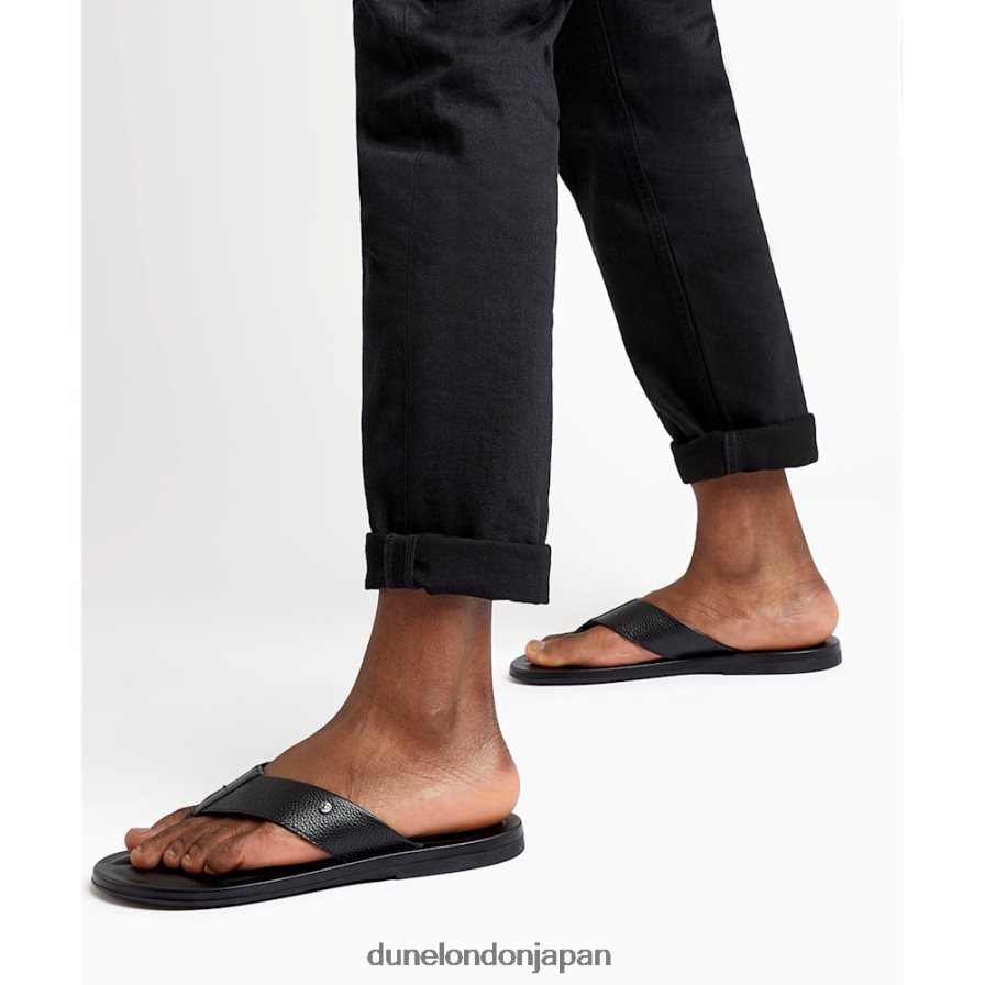 フレッズ トゥポストサンダル 黒 男性 Dune London 4JB82R761