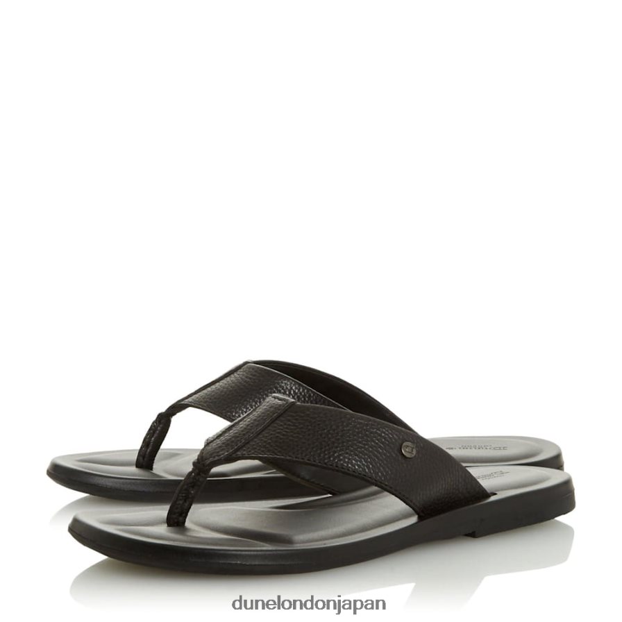 フレッズ トゥポストサンダル 黒 男性 Dune London 4JB82R761