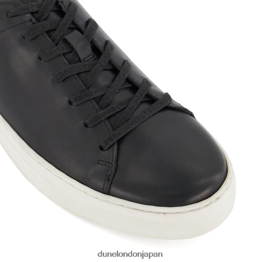 テレンス レースアップ レザー カップソールスニーカー 黒 男性 Dune London 4JB82R764