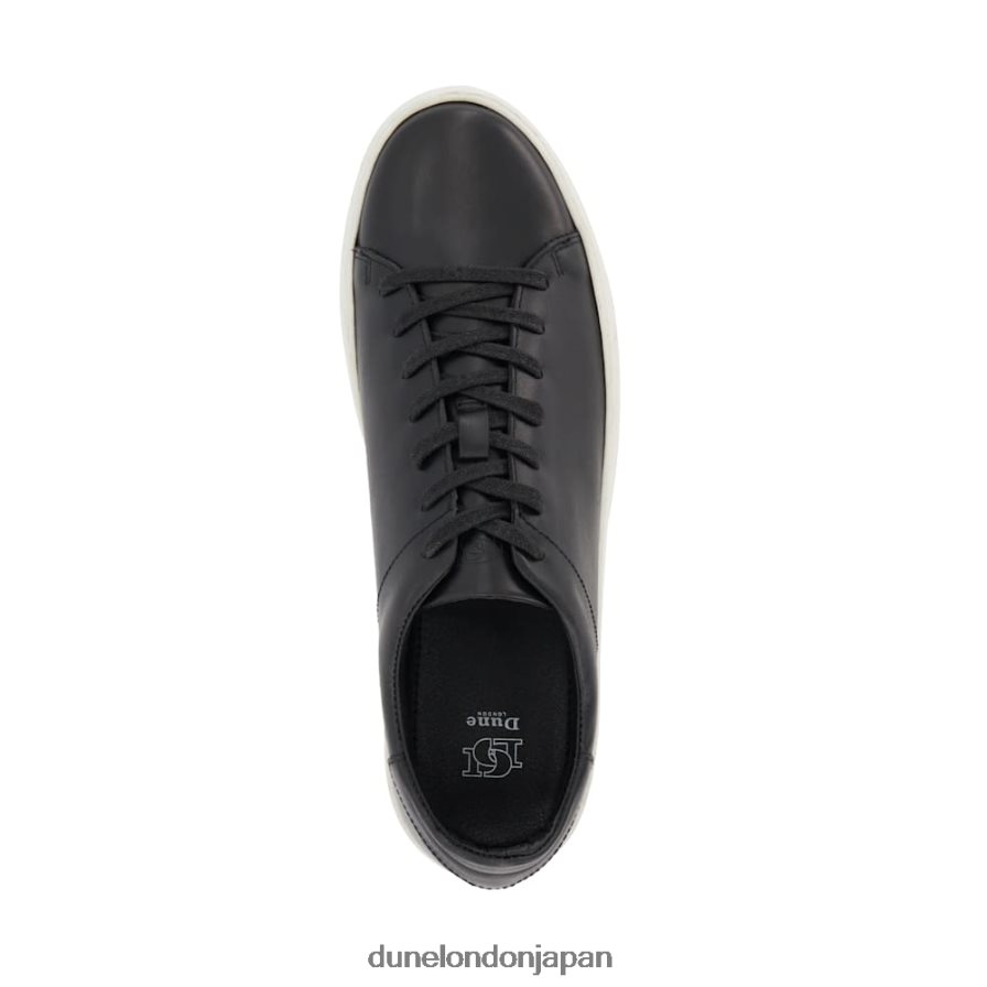 テレンス レースアップ レザー カップソールスニーカー 黒 男性 Dune London 4JB82R764