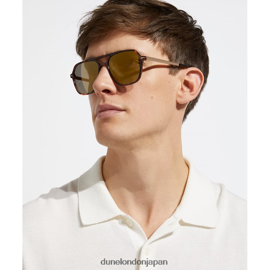 オサーク オーバーサイズのサングラス べっ甲 男性 Dune London 4JB82R767