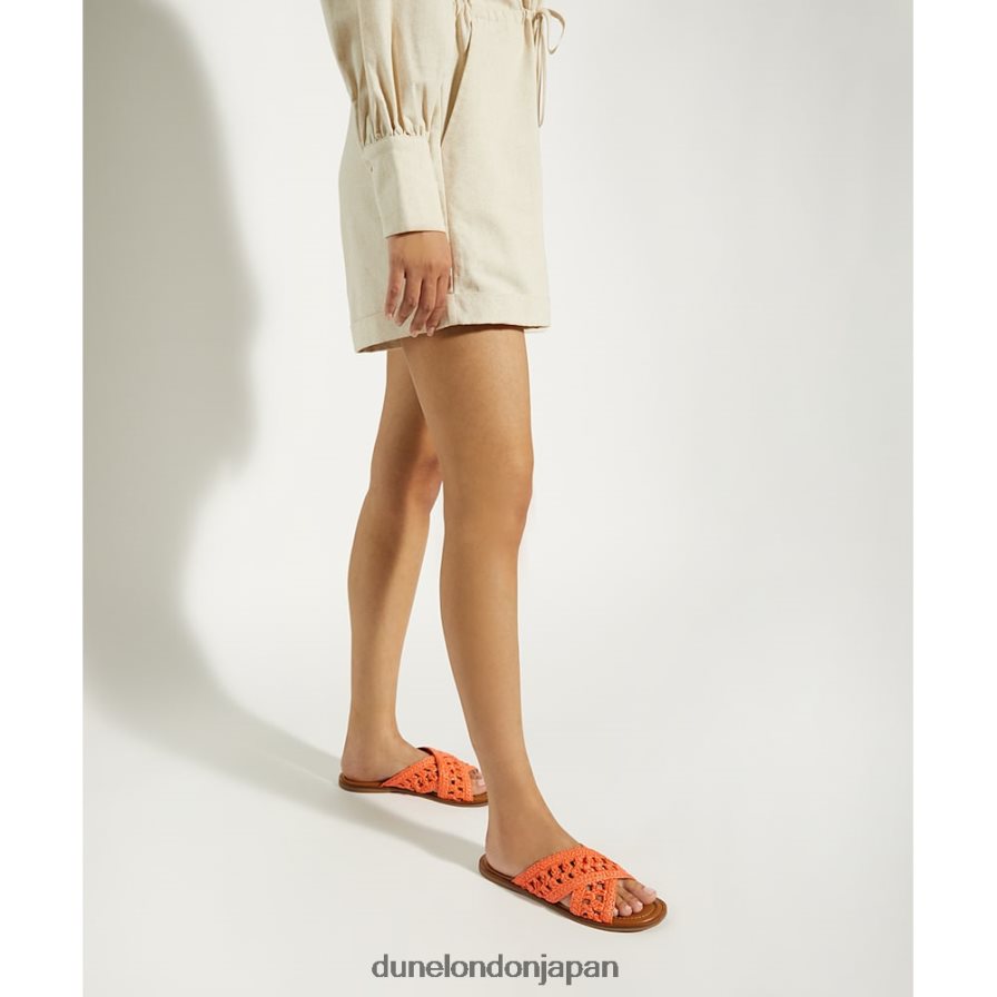 レベル かぎ針編みフラットサンダル オレンジ 女性 Dune London 4JB82R76
