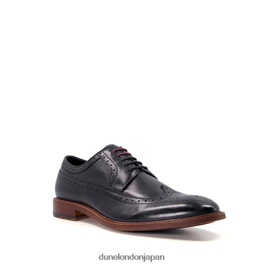 優れた ウィングチップレザーブローグシューズ 黒 男性 Dune London 4JB82R771