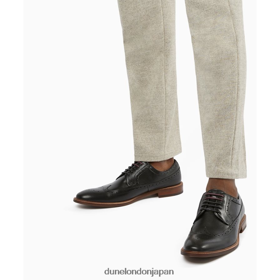 優れた ウィングチップレザーブローグシューズ 黒 男性 Dune London 4JB82R771
