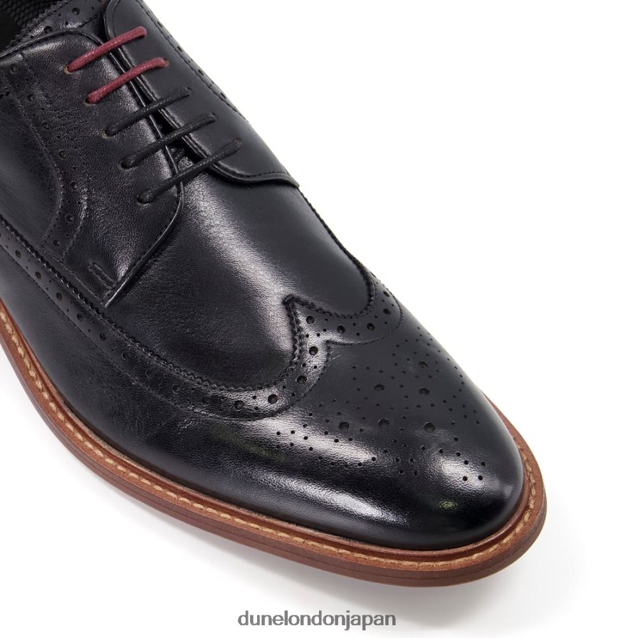 優れた ウィングチップレザーブローグシューズ 黒 男性 Dune London 4JB82R771