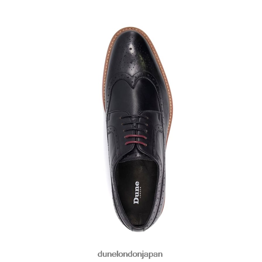 優れた ウィングチップレザーブローグシューズ 黒 男性 Dune London 4JB82R771