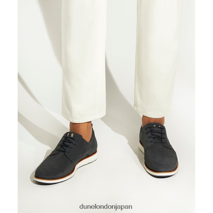 バーナベイ カジュアルワイドフィットギブソンシューズ 青 男性 Dune London 4JB82R778