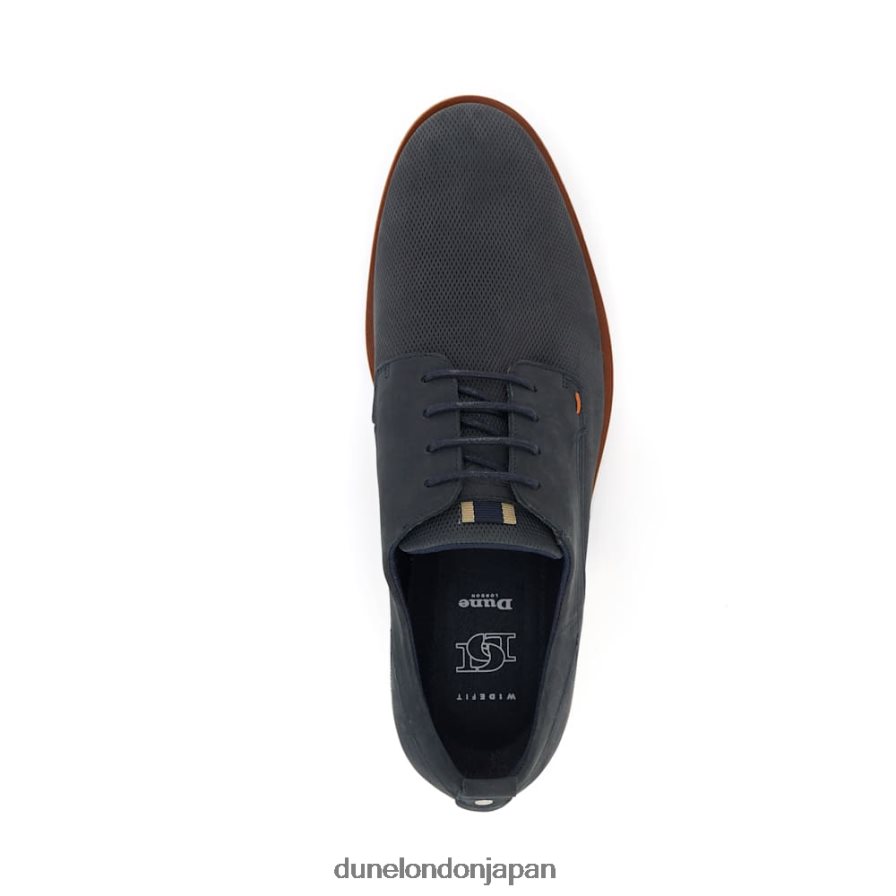 バーナベイ カジュアルワイドフィットギブソンシューズ 青 男性 Dune London 4JB82R778