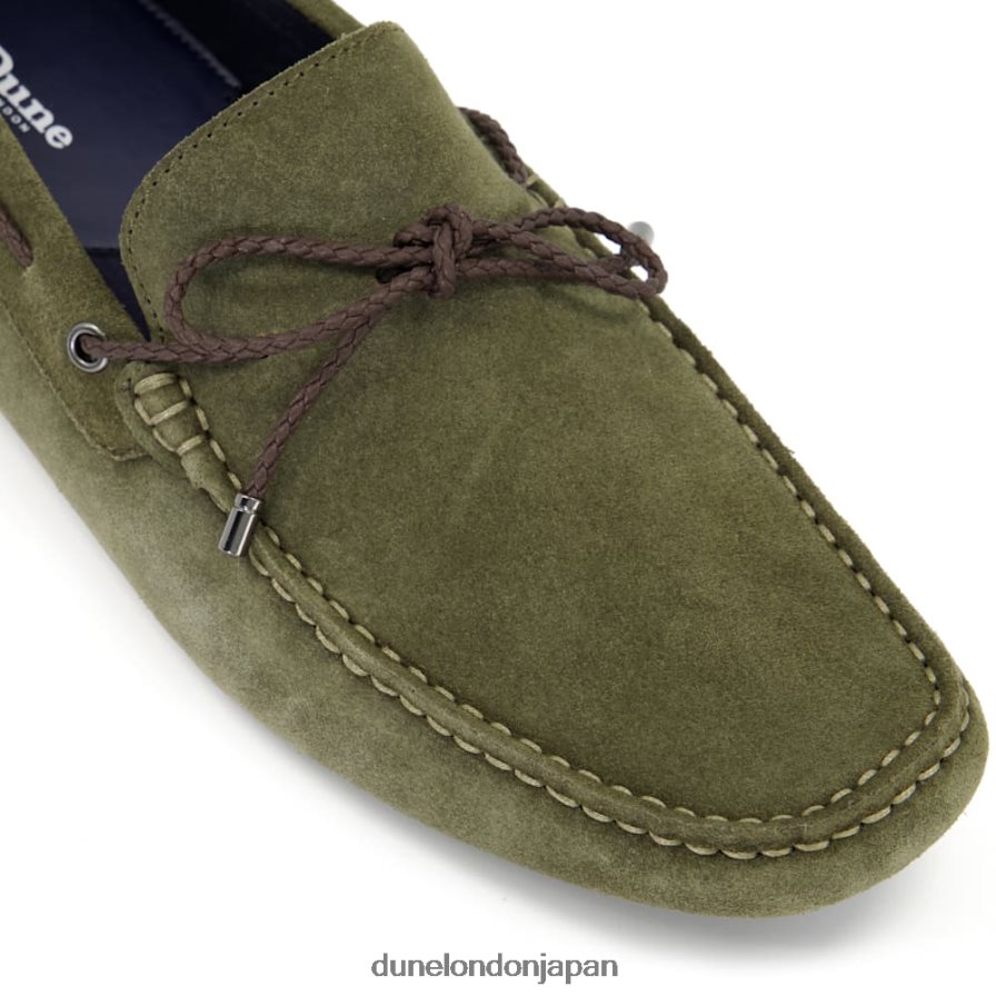 バウンド スリッポンレザードライバーシューズ カーキ 男性 Dune London 4JB82R779