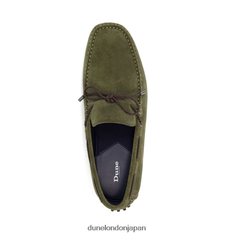 バウンド スリッポンレザードライバーシューズ カーキ 男性 Dune London 4JB82R779