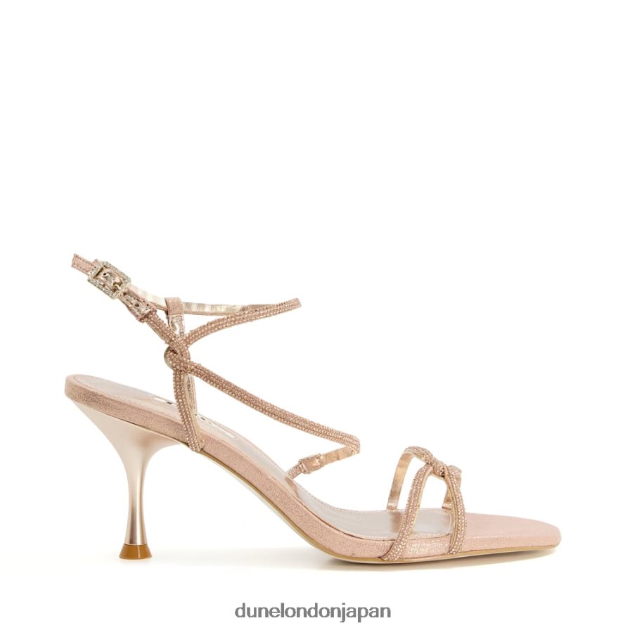 両陛下 ワイドフィット ストラップヒール サンダル 金 女性 Dune London 4JB82R77