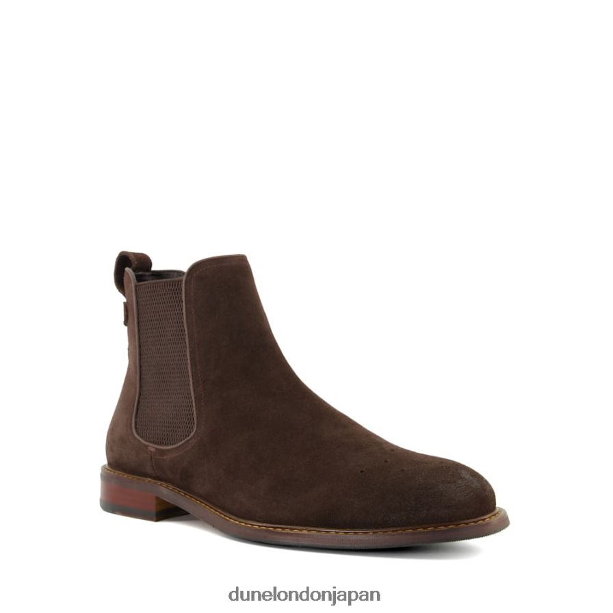 クリッカー 伸縮性のあるチェルシーブーツ ダークブラウン 男性 Dune London 4JB82R785