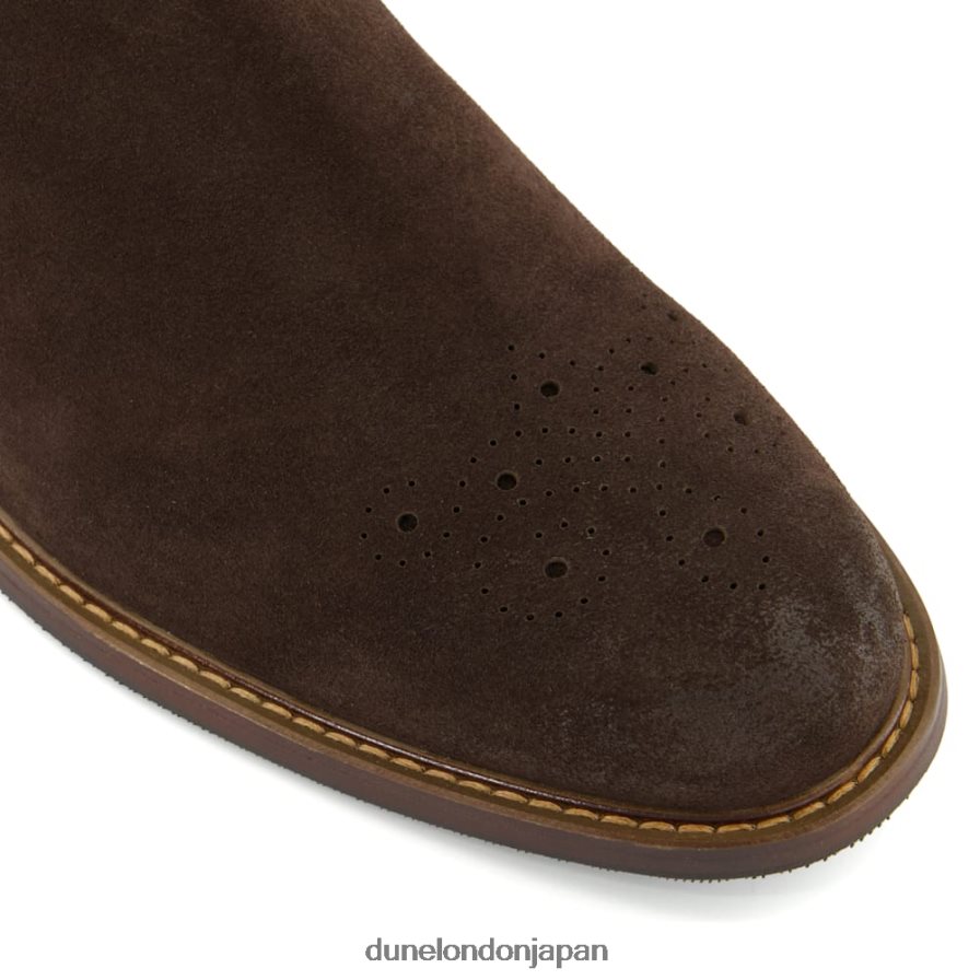 クリッカー 伸縮性のあるチェルシーブーツ ダークブラウン 男性 Dune London 4JB82R785